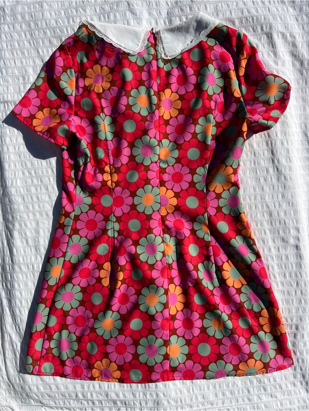 NWT Sugar Thrillz Dolls Kill Groove With Me Mod Floral Collared Mini Dress, XL - Picture 9 of 16